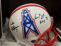 EARL CAMPBELL DAN PASTORINI AUTOGRAPHED OILERS HELMET 202//152